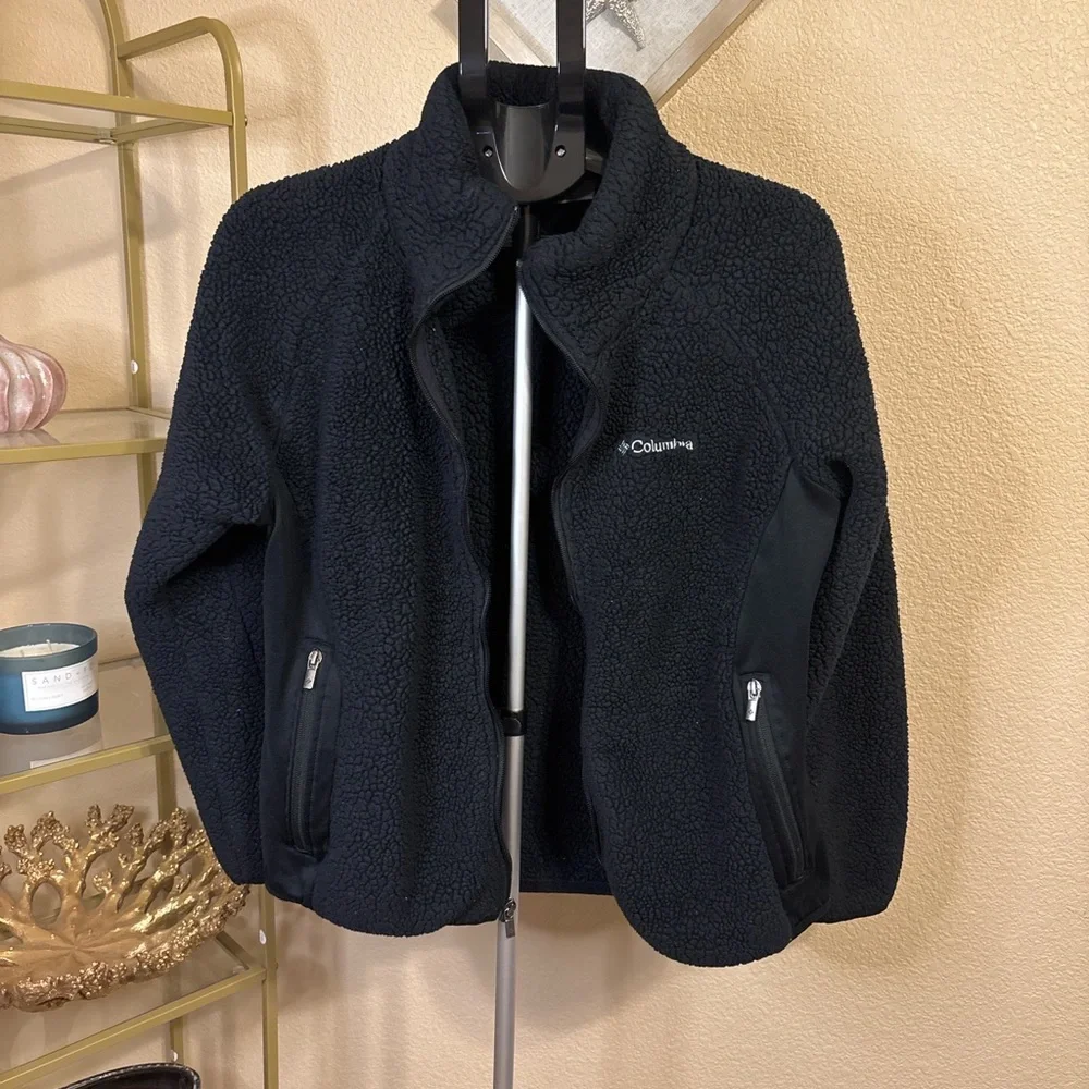 Columbia Black Fleece Zip Up Jacket Women's XL